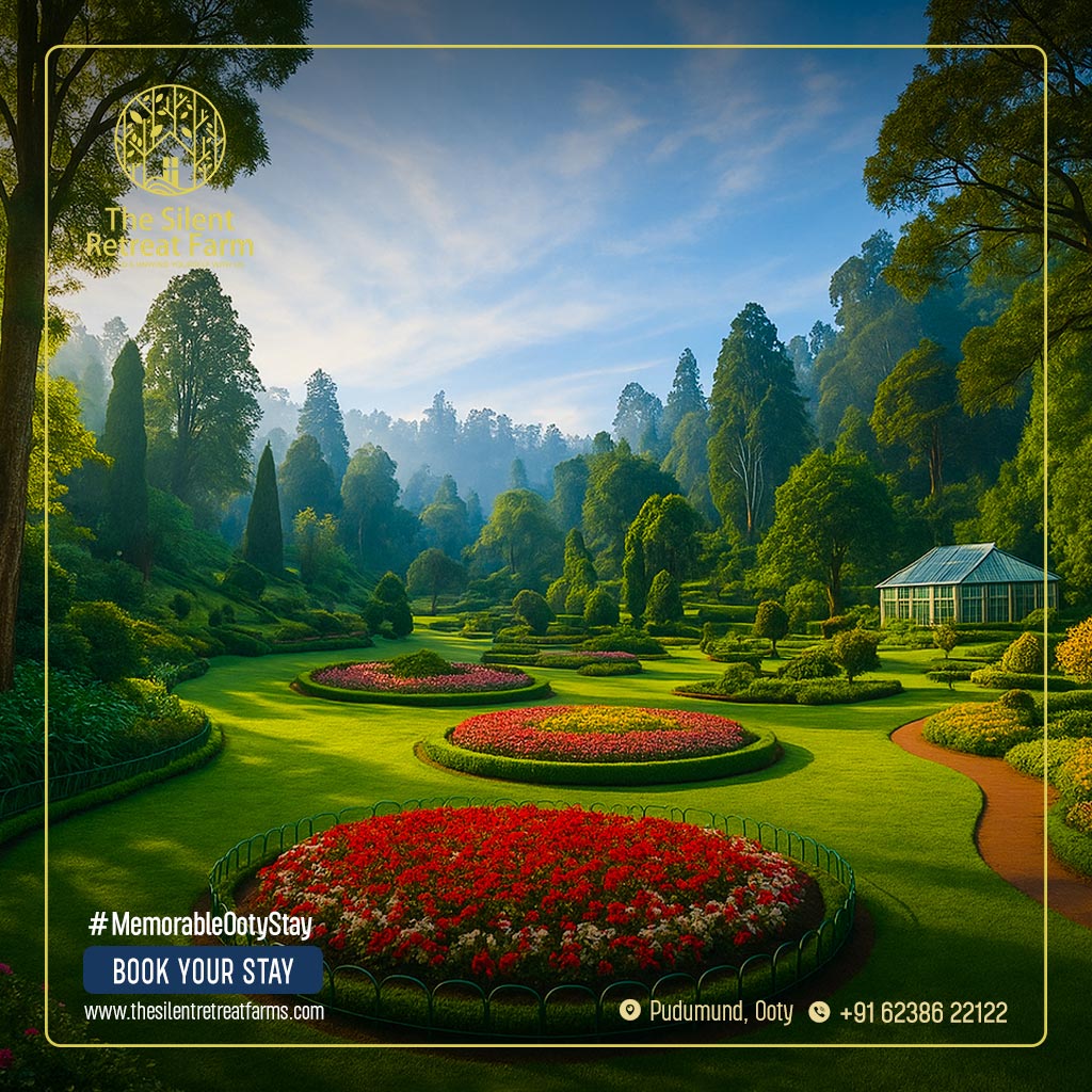 Botanical Garden Ooty, Ooty terraced hill garden, Nilgiri Botanical Garden, Rare plants Ooty garden, Vibrant flower beds Ooty, Majestic old trees Ooty, Misty hills Ooty garden, Nilgiris nature attraction, Ooty seasonal blooms, Peaceful garden walk Ooty, Mountain air Ooty garden, Nature lovers Ooty attraction, Scenic botanical garden Ooty, Ooty sightseeing spot, Botanical Garden tourism Ooty